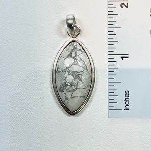 White Turquoise Sterling Silver Pendant